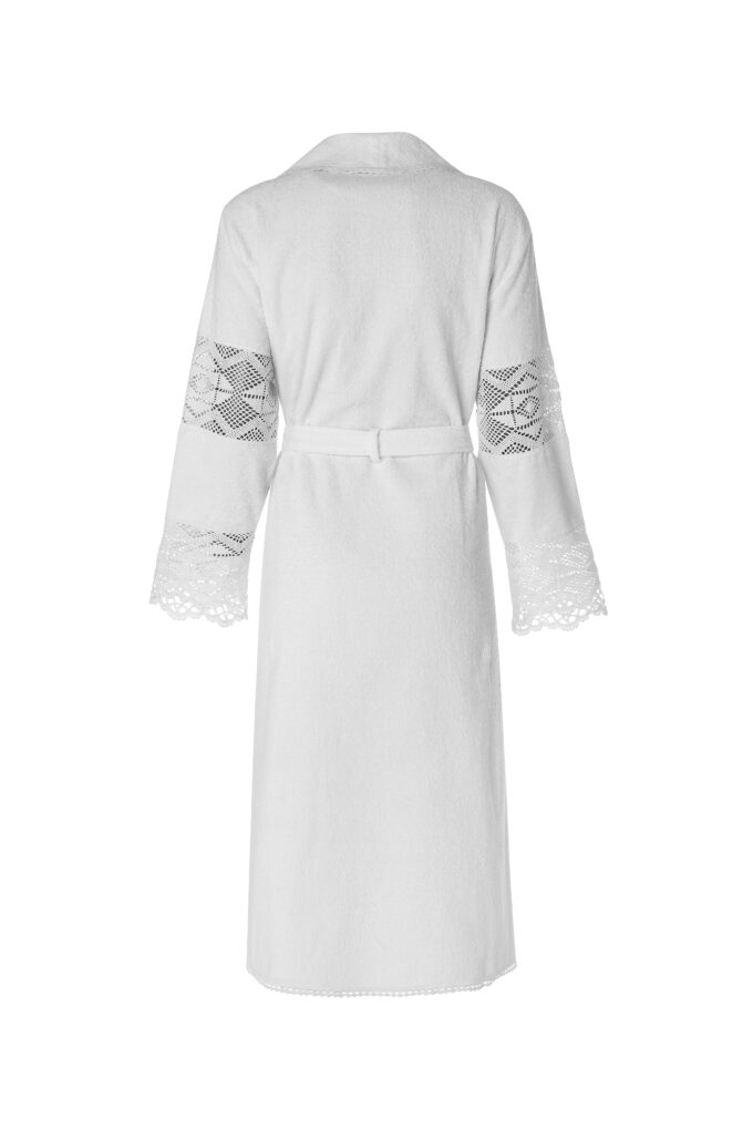 SHAWL BATHROBE - LACE COLLECTION PILE WHITE