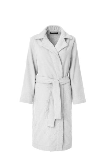 LADIES TRENCH BATHROBE - ARABESQUE COLLECTION WHITE