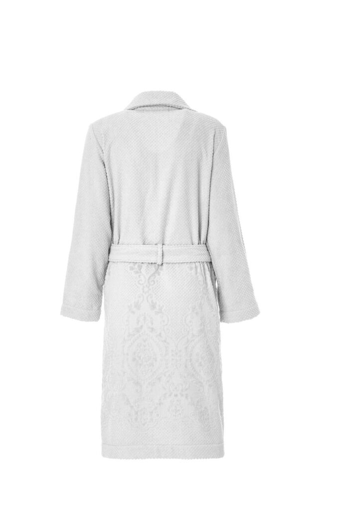 LADIES TRENCH BATHROBE - ARABESQUE COLLECTION WHITE