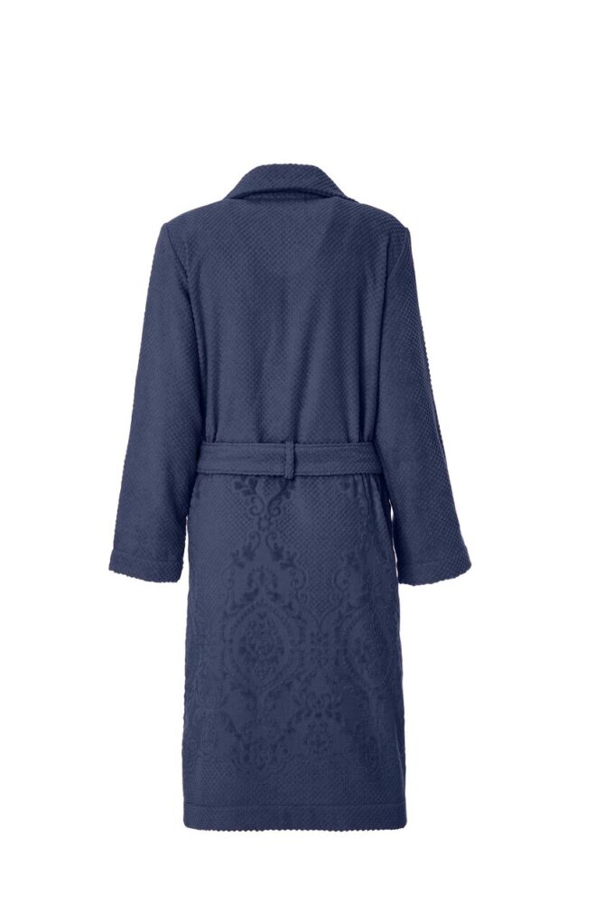 LADIES TRENCH BATHROBE - ARABESQUE COLLECTION DARK BLUE