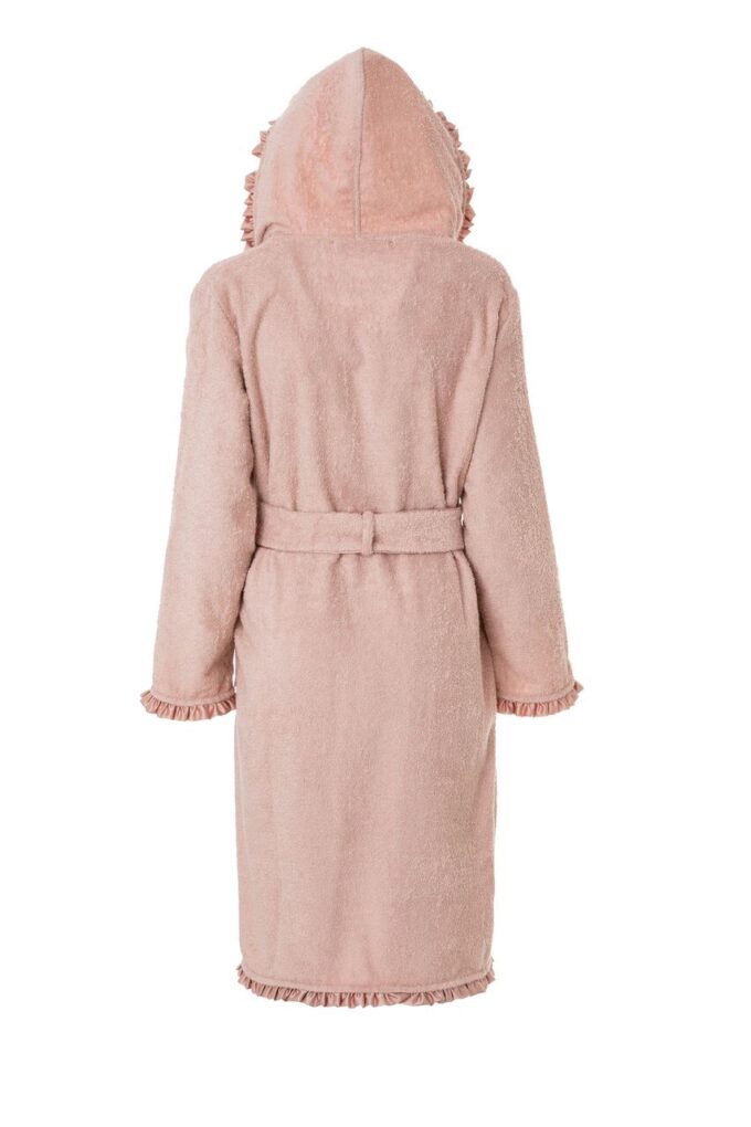 LADIES HOODED BATHROBE - SATIN COLLECTION PINK