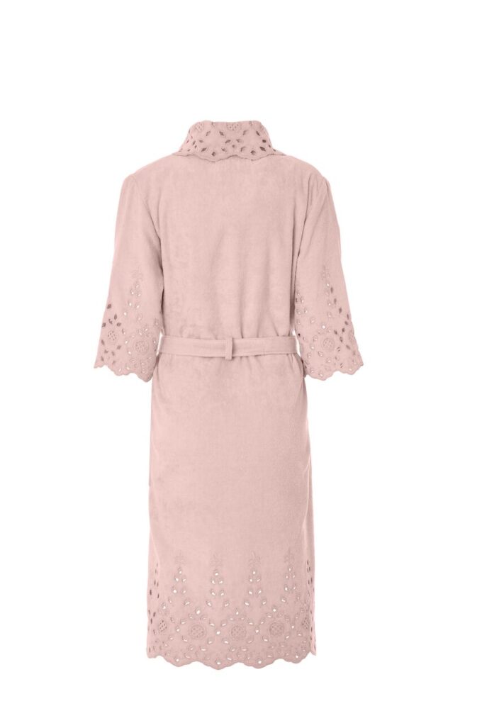 LADIES SHAWL BATHROBE - SANGALLO COLLECTION PINK