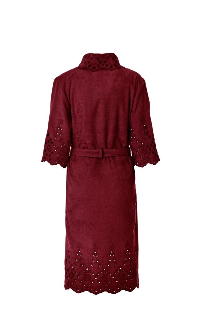 LADIES SHAWL BATHROBE - SANGALLO COLLECTION RUBY