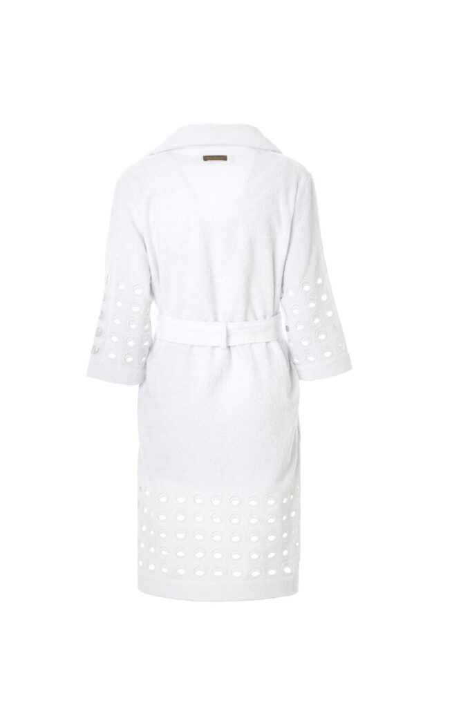 LADIES TRENCH BATHROBE - RING COLLECTION WHITE