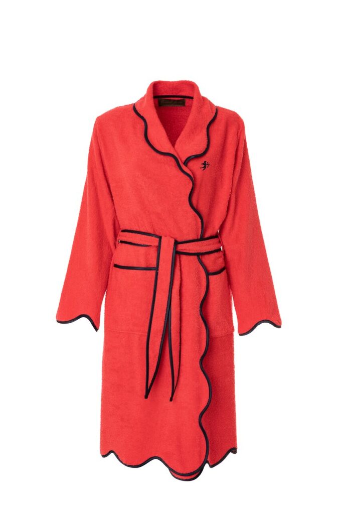 LADIES SHAWL BATHROBE - WAVES AZALEA